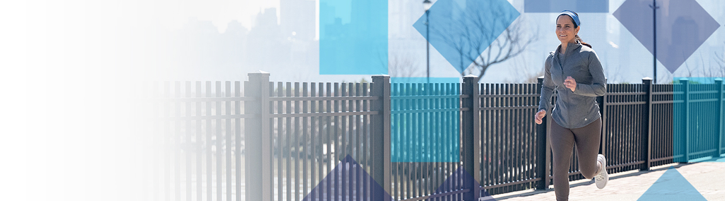 Women jogging outside on a sunny day