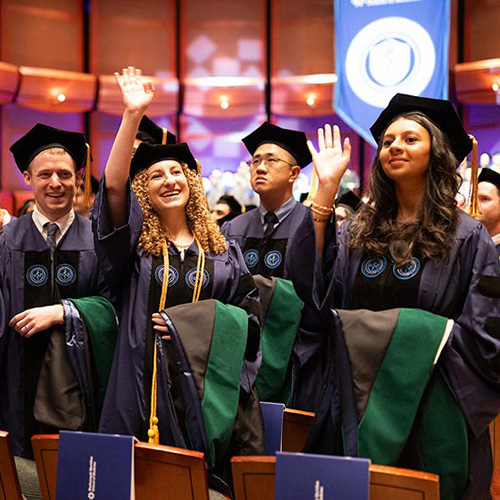 Students graduating medical school