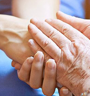Hospital From Home service provider holding hand