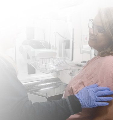 Clinician and Patient in Mammography setting