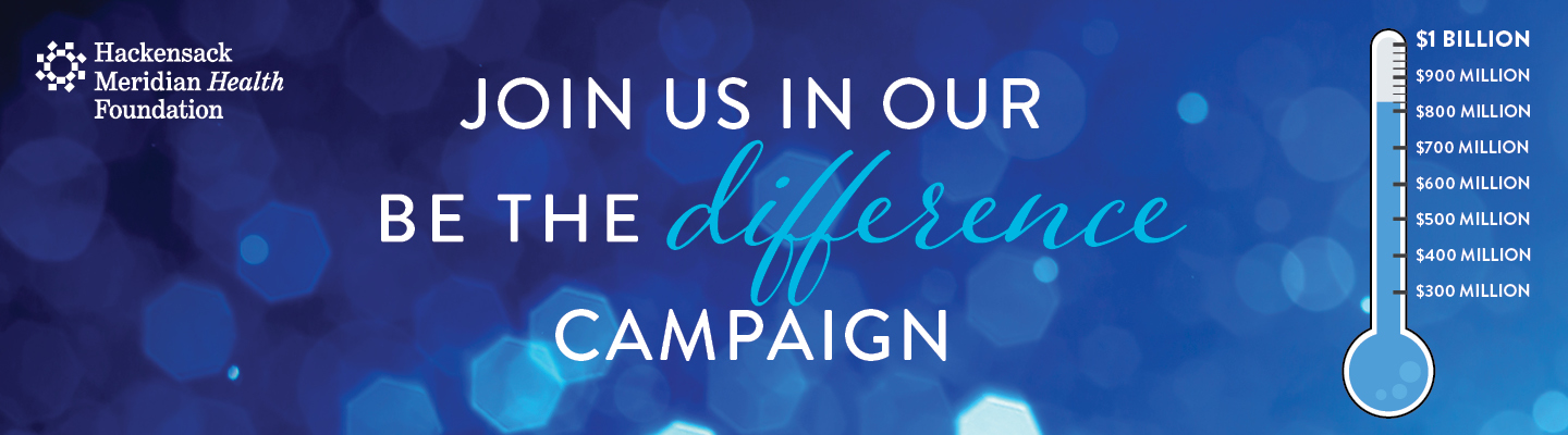 Be the Difference campaign banner with fundraising thermometer.