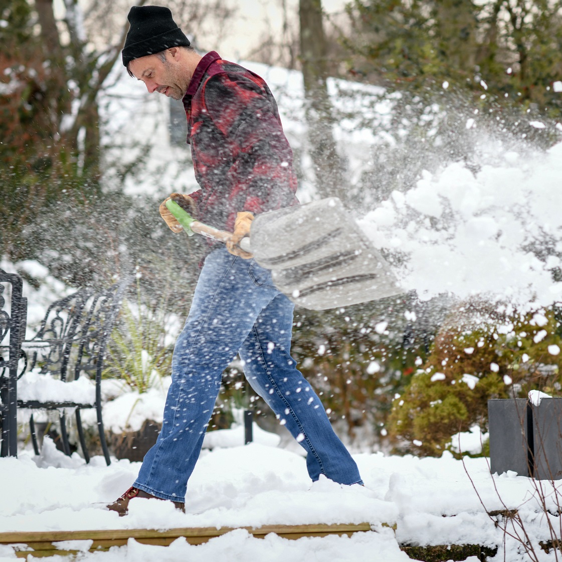 Man shoveling snow