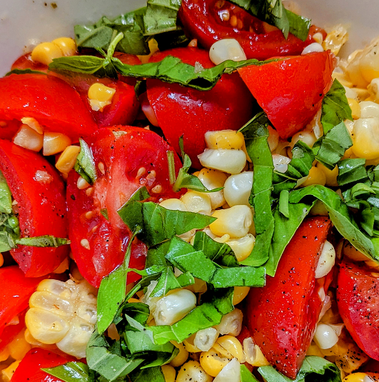 Corn, Tomato and Basil Salad