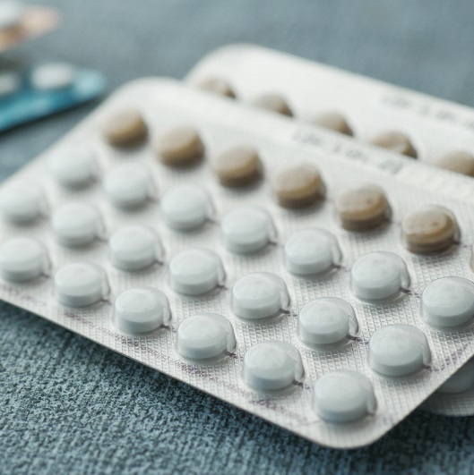 A close up shot of a birth control pill packet.