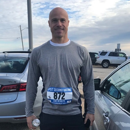 Point Pleasant man standing outside after running for donations to Behavioral Health at Raritan Bay Medical Center.