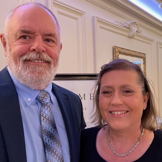 Doreen Therien and her husband smiling