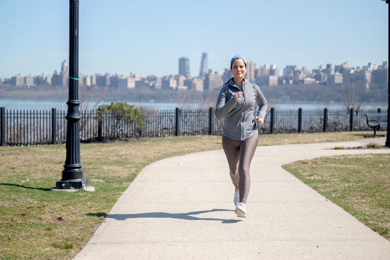 Shari Kessler on a run after two surgeries to treat herniated disks in her back.