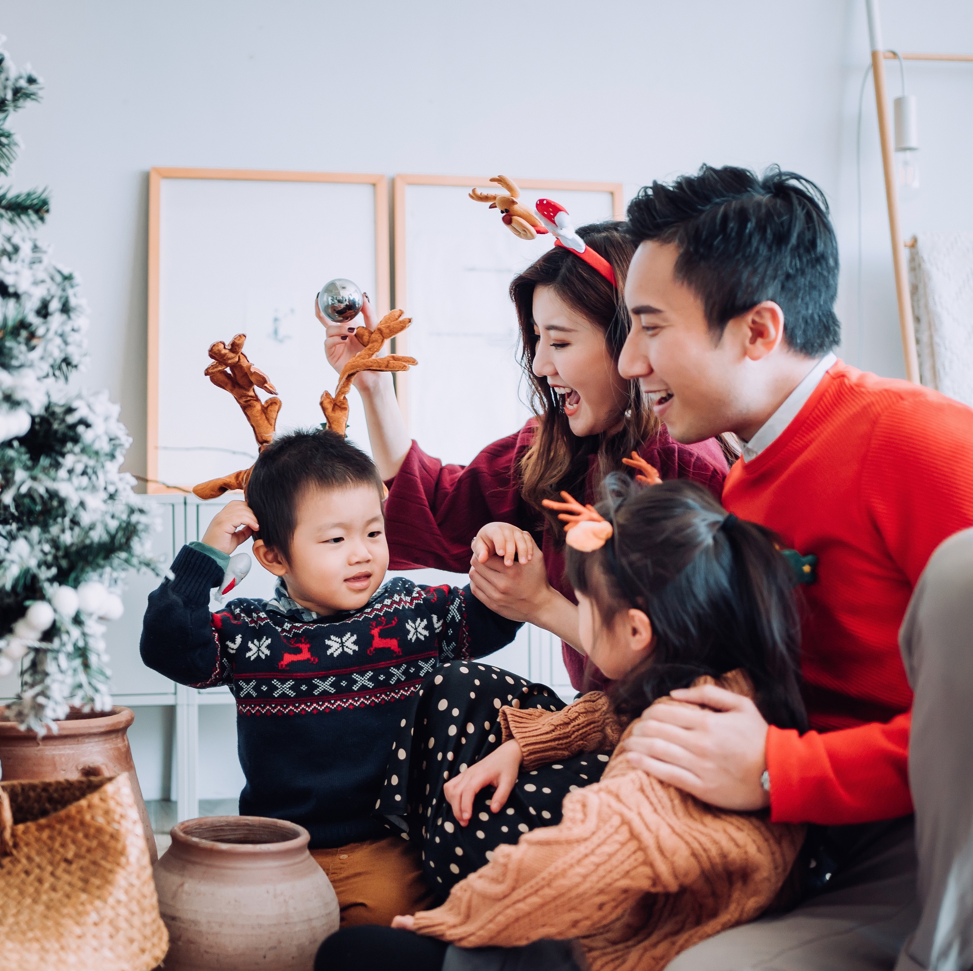 Family celebrates holiday