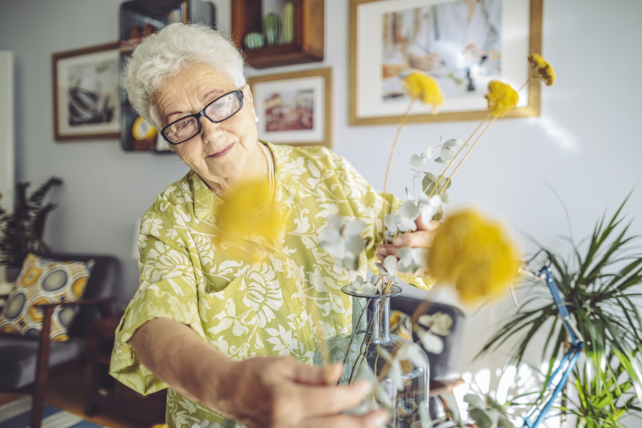 Woman with flowers