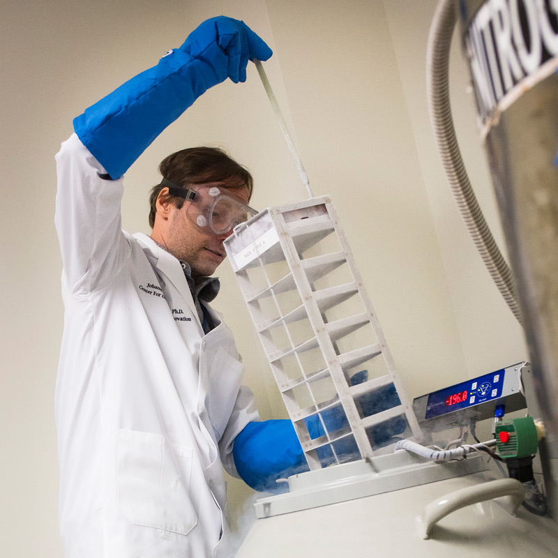 Scientist performing immunotherapy research