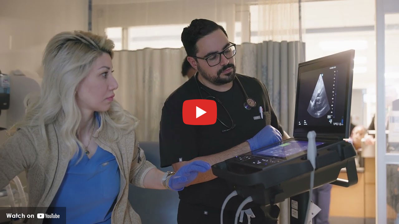 Nephrology fellows reviewing an ultrasound