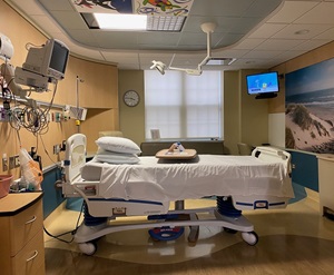 A PICU room at JSUMC Pediatrics unit.