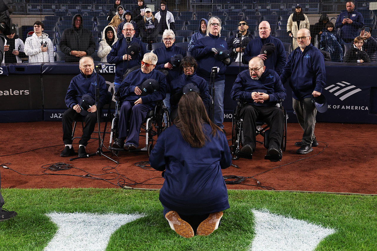 Hackensack Meridian JFK Johnson Rehabilitation Institute’s Parkinson’s Patients Sang The National Anthem at Tonight's New York Yankees Game
